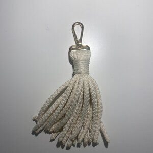 White Handmade Rope Bag Charm